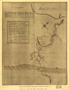 George Washingtons Karte, begleitend zu seinem "Journal to the Ohio", 1754. LOC 99446116
