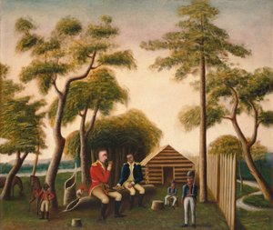Marion bewirtet den britischen Offizier mit Süßkartoffeln, 1848. von George Washington Mark