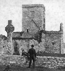 Ruinen der Kathedrale und St. Martins Kreuz, Iona, Argyll und Bute, Schottland, Ende des 19. Jahrhunderts von George Washington Wilson
