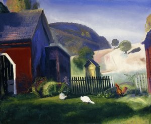Hof und Hühner, 1924 von George Wesley Bellows