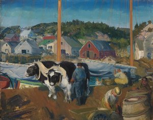 Ochsenkarren, Kai in Matinicus, 1916 von George Wesley Bellows