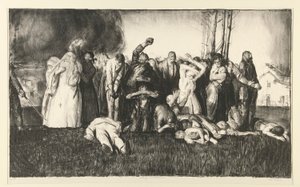 Massaker im Dorf oder Massaker in Dinant, aus der Serie KRIEG