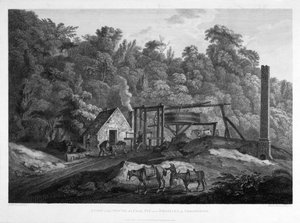 Ansicht des Mundes einer Kohlenmine in der Nähe von Broseley in Shropshire, graviert von Francis Chesham (1749-1806) 1788 von George after Robertson