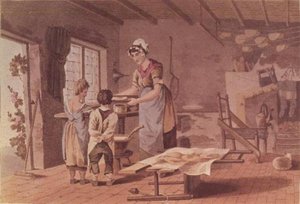 Herstellung von Haferkuchen, graviert von den Havell-Brüdern, veröffentlicht 1813 von Robinson und Sohn von George after Walker
