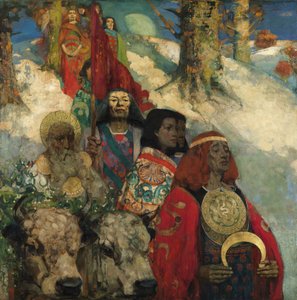 Die Druiden - Das Mistelbringen von George and Hornel Edward A. (1864 1933) Henry
