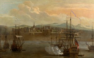 Ein Gemälde von Fort St. George in Madras, Indien, 1731
