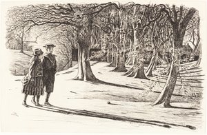 Zwei Kinder im Schnee von George du Maurier