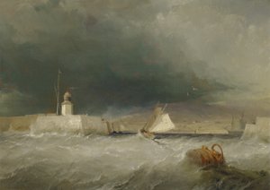 Hafen an einem stürmischen Tag von George the Elder Chambers