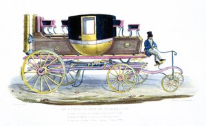 Mr. Gurneys Dampfkutsche, wie sie im Regents Park läuft, 6. November 1827 von George the Elder Scharf