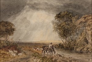 Landschaft [Die Heimkehr], Datum unbekannt (Aquarell auf Papier)