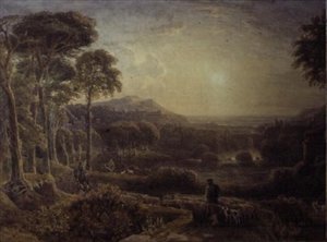 Landschaft bei Sonnenuntergang von George the Younger Barret