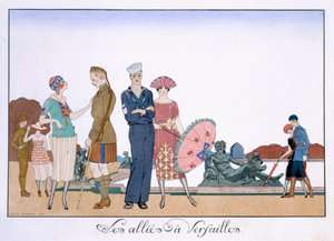 Die Alliierten in Versailles, graviert von Henri Reidel