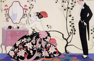 Das rückenfreie Kleid, graviert von Henri Reidel von Georges (after) Barbier