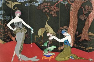 Die Mode für Lack (graviert von Henri Reidel) von Georges (after) Barbier