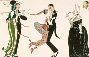 Der Wahnsinn des Tages, graviert von H. Reidel für die Freunde des Journal des Dames et des Modes von Georges (after) Barbier