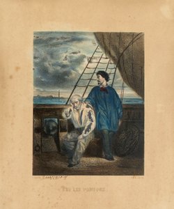 Auf dem Ponton, graviert von H. Jannin, 1848 von Georges Alexandre after Fischer