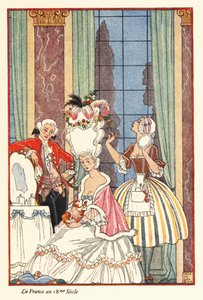 Eine adlige Frau bei ihrer Toilette im 18. Jahrhundert in Frankreich. 1928 von Georges Barbier