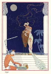 Eine Königin riecht an verbranntem Duft, altes Ägypten 1928