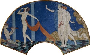 Tanzende Figuren auf einer Terrasse von Georges Barbier