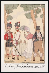 Falbalas et Fanfreluches, Almanach für 1923, Venez donc, Ma bonne amie, von George Barbier, Druck von Georges Barbier