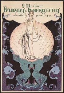Falbalas et Fanfreluches, Almanach für 1924, Umschlag, von George Barbier, Druck von Georges Barbier
