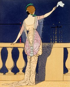 Abschied bei Nacht, Entwurf für ein Abendkleid von Jeanne Paquin, frühes 20. Jahrhundert