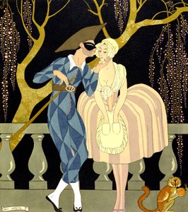 Der Kuss des Harlekin von Georges Barbier