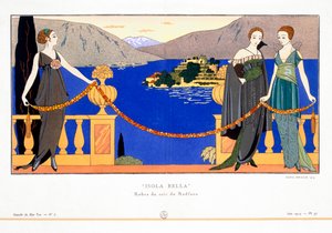 Isola Bella, Abendkleider entworfen von Redfern von Georges Barbier