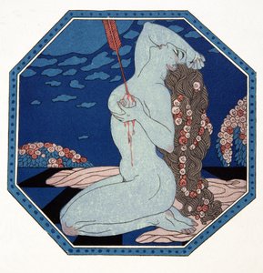 Le Deramantnier, Illustration aus Les Chansons de Bilitis, von Pierre Louys, veröffentlicht 1922 von Georges Barbier