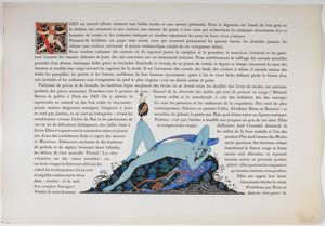 Text und eine nackte Figur, blau gefärbt. von Georges Barbier