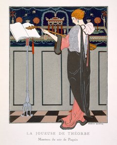 Der Theorbospieler, Entwurf für einen Abendmantel von Paquin von Georges Barbier