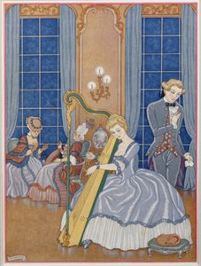 Valmont verführt sein Opfer, Illustration aus 