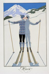 Winter: Liebende im Schnee, Modeplatte aus 
