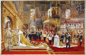 Krönung von Kaiser Alexander III. und Kaiserin Maria Fjodorowna, 1883-1888 von Georges Becker