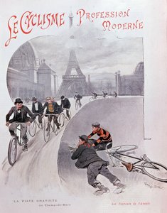 Radfahren: Freie Strecke der Marsfelder - Zeichnung von G. Scott