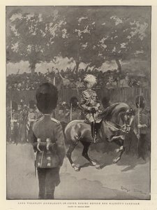 Lord Wolseley (Oberbefehlshaber) reitet vor der Kutsche Ihrer Majestät von Georges Bertin Scott