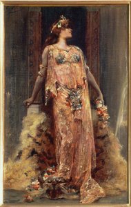 Sarah Bernhardt (1844-1923) in der Rolle der Cleopatra