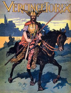 Porträt von Vercingetorix, Krieger und gallischer Anführer des Arverner-Stammes - Illustration von Georges Conrad um 1920
