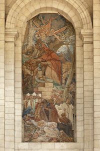 Kathedrale. Ehemalige Abteikirche (Abbaye Saint-Vaast). Innenansicht. Südliches Querschiff. Wandgemälde.