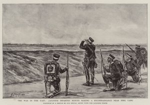 Der Krieg im Osten, japanische Infanteriespäher bei einer Aufklärung in der Nähe von Ping Yang von Georges Ferdinand Bigot