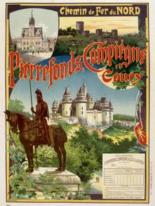 Pierrefonds, Compiègne und Coury - Werbeplakat der Railways du Nord, von G. Fraipont