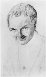 Idiot, Illustration aus einem unveröffentlichten Traktat von Jean Etienne Dominique Esquirol (1772-1840) über die Verrückten des Salpetriere-Asyls, ca. 1818 von Georges Francois Gabriel