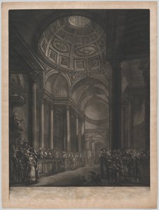 Ansicht des Inneren von St. Stephens Walbrook, nach der Zeichnung in seiner Majestät..., ca. 1767