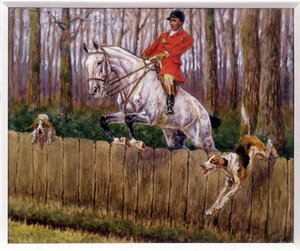 Jagd - Zeichnung von Georges La Roque, ca. 1900