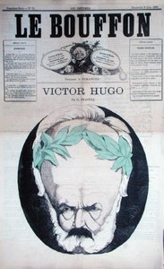 Karikatur von Victor Hugo, von der Titelseite von 