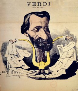 Karikatur des Komponisten Giuseppe Verdi von Pilotell
