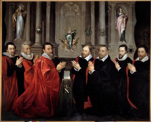 Der Prévôt der Kaufleute und die Schöffen der Stadt Paris im Jahr 1611. Gemälde von Georges Lallemant von Georges Lallemand