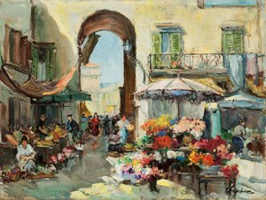 Ein Blumenmarkt in Nizza