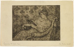 Sitzende Frau beim Lesen von Georges Lemmen