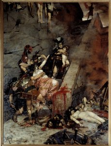 Andromache. Troja erobert, Pyrrhus hatte in seinem Anteil an der Beute Hektors Witwe, Andromache, und seinen Sohn Astyanax